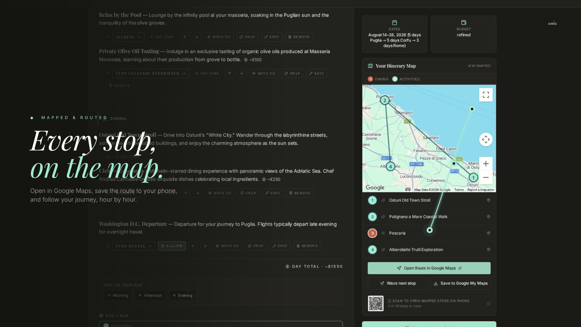 CHIC Travel — AI Luxury Itinerary Planner